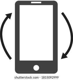 phone rotate icon on white background. flat style. black phone rotate symbol. 