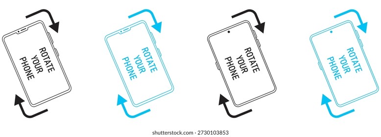 Phone rotate set icon, vector illustration