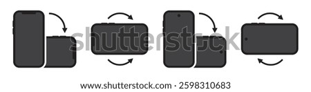 Phone rotate set icon, vector illustration