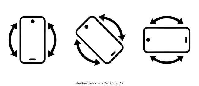 Vector del icono de la rotación del teléfono. Vector del icono de la Orientación del smartphone aislado en el fondo blanco