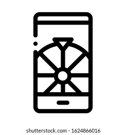 Phone Roulette Icon Vector. Outline Phone Roulette Sign. Isolated Contour Symbol Illustration