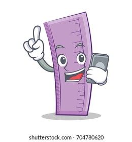 With phone ruler character cartoon design