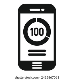 Phone runner score icon simple vector. Digital app. Sport outdoor feet