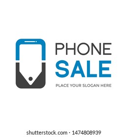 Phone sale or handphone store vector logo template