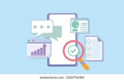 Phone with a sales analytics application. Analysis of the survey. Details of transactions.