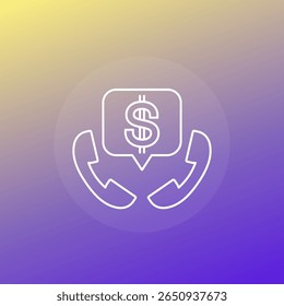 phone sales icon, line vector design