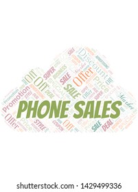 Phone Sales Word Cloud. Wordcloud Made With Text.