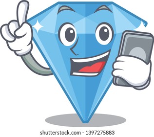 With phone sapphire gems isolated in the character