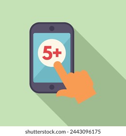 Phone satisfaction level icon flat vector. Good customer. Rank meter degree