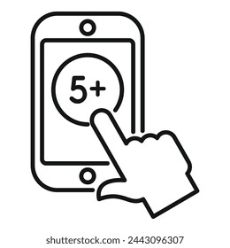 Symbol-Gliederungsvektor für die Telefonzufriedenheitsstufe Guter Kunde. Rangmessgrad