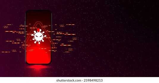 Phone scam alert malware floating notification vector editable