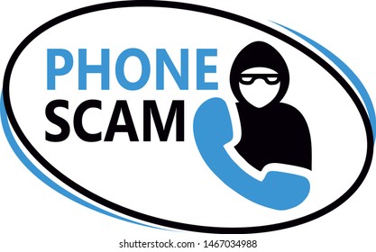 Phone Scam Sign On White Background