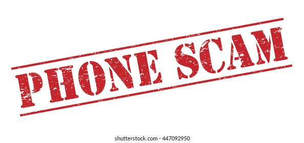 phone scam vector stamp on white background