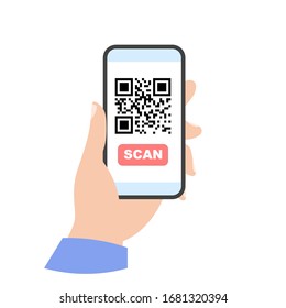 Phone Scan Icon. Phone In Hand