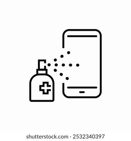 phone screen cleaner spray icon sign vector