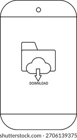 La pantalla de un teléfono muestra una Descarga de un archivo en la nube