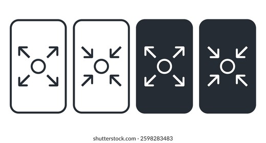 Phone screen enlarge icon. Illustration vector