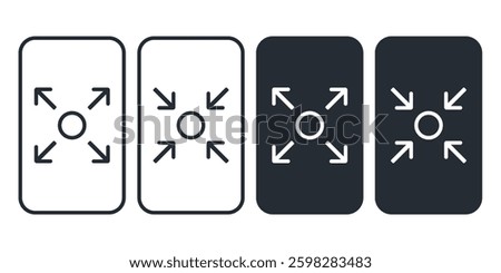 Phone screen enlarge icon. Illustration vector