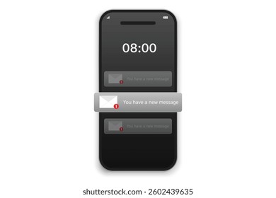 The phone screen is full of notifications from chat messages and inbox.And there are conversation symbols and letter icons.