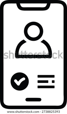 A phone screen icon with a check badge, signifying verified caller identification and a legitimate, safe incoming call.