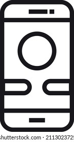 Phone screen with open app. Smarthone linear icon
