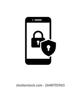 Phone Screen with Padlock Icon Representing Mobile Security and Privacy