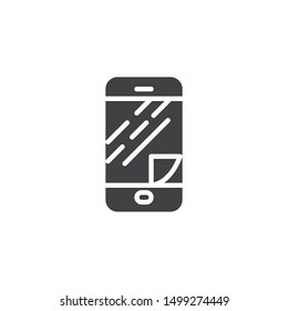 Phone screen protector glass vector icon. filled flat sign for mobile concept and web design. Smartphone display protect film glyph icon. Symbol, logo illustration. Vector graphics