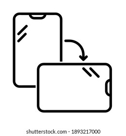 phone screen rotation icon. Isolated on white background. Simple flat vector. Eps10 symbol