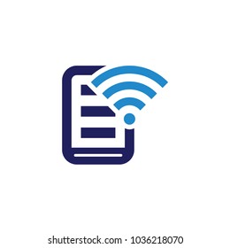 Phone Screen with Signal icon template logo design.
