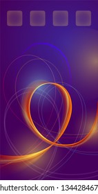 Phone screen template of abstract neon background