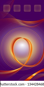 Phone screen template of abstract neon background