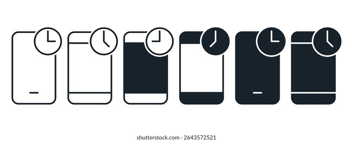 Phone screen time icon. Illustration vector