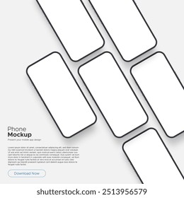 Phone Screens For Showcasing App Design. Vector Illustration