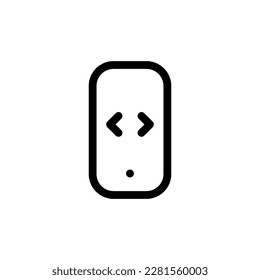 Phone Script Code Icon Symbol Black Outline High Quality Vector. EPS10