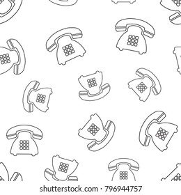 Phone seamless pattern background. Business flat vector illustration. Old vintage telephone sign symbol pattern.