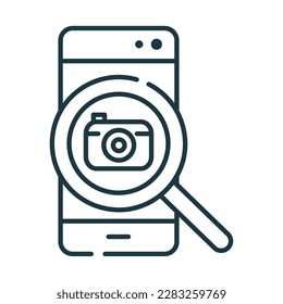 phone search camera line icon isolated
