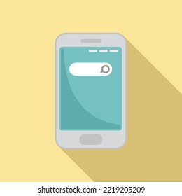 Phone search icon flat vector. Online form. File service