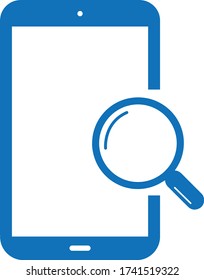 phone search icon. vector illustration (blue version)