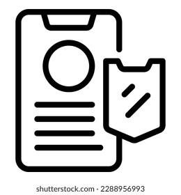 Phone secured icon outline vector. Private internet. Access server