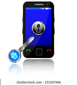 phone security concept illustration design over white