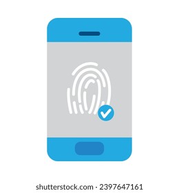 phone security with finger print vector isolated
