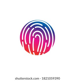 TELEFONSICHERHEIT FINGERDRUCKER Vektorgrafik-Vorlagendesign