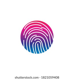 PHONE SECURITY FINGERPRINT vector illustration template design