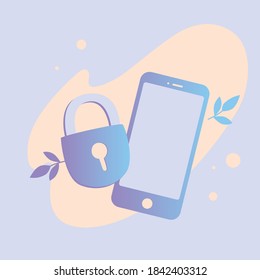 phone security. isolated vector image.