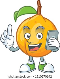 With phone seeds nutmeg with cartoon character style