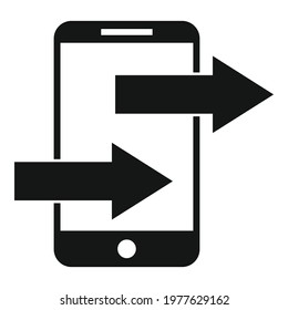 Phone sends links icon. Simple illustration of phone sends links vector icon for web design isolated on white background