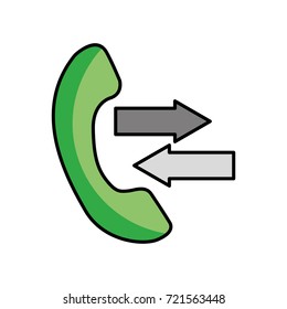 phone service help with arrows outgoing incoming call