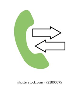 phone service help with arrows outgoing incoming call