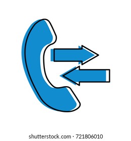 phone service help with arrows outgoing incoming call