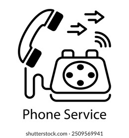 Icono de servicio telefónico en estilo lineal 